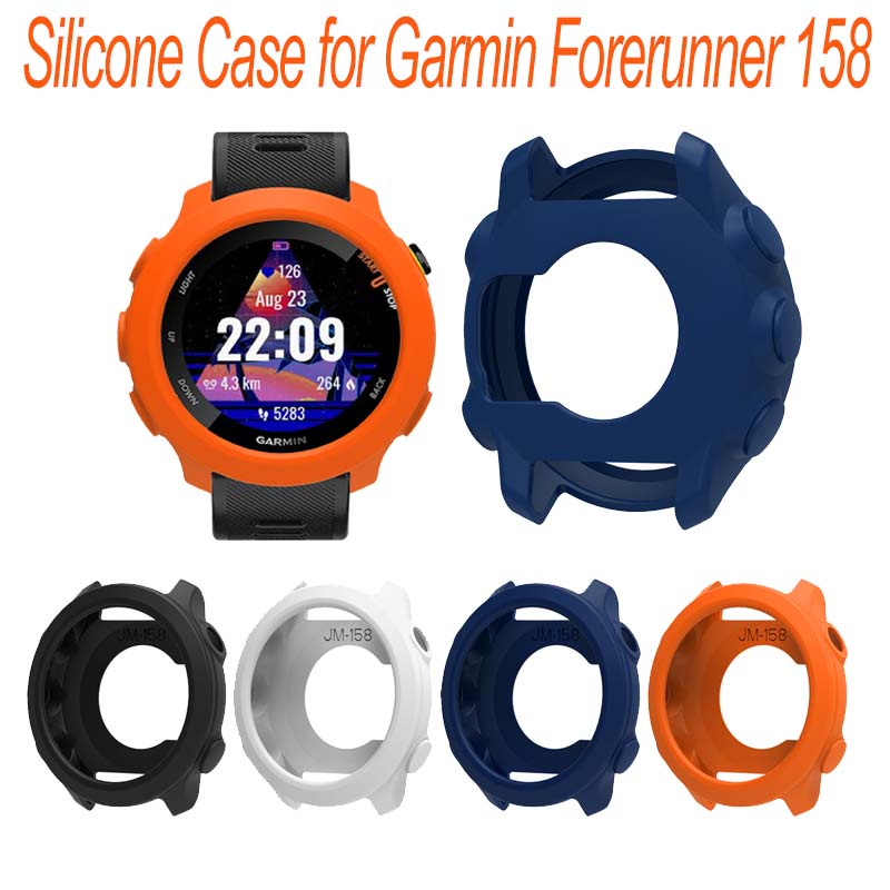 Garmin Smartwatch Accessories - 新しいソフトシリコンケースカバーガーミンフォアランナー 55/158 スマートウォッチストラップクリアソフトバンパープロテクターシェルアクセサリー