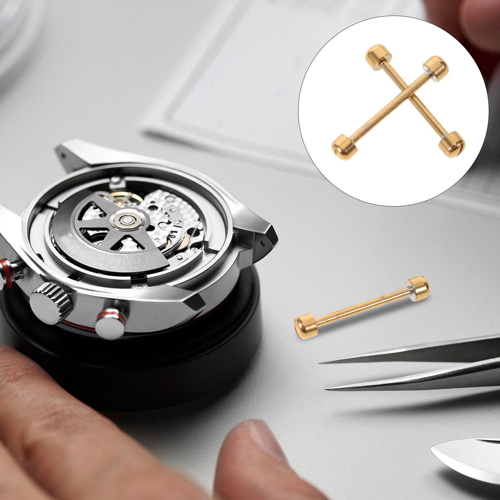 Ceramic Link Bracelet - 2個入り時計ブレスレット用スクリューピン バンドリンクロッド 16mm 金属製交換ピン セラミックストラップ修理部品 時計バンドコネクターピン
