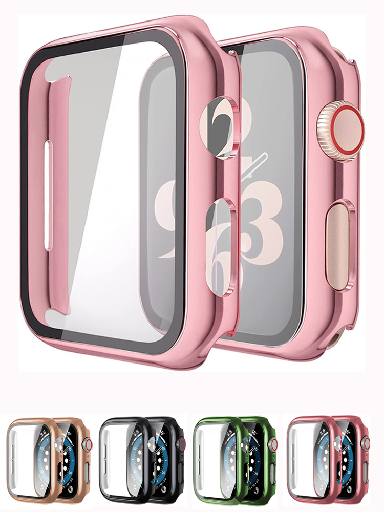 Garmin Smartwatch Accessories - Apple Watch用ガラスおよびケース,保護バンパー,iwatchシリーズ9,8,7,6,5,4,se,41mm, 45mm, 44mm 40mm, 42mm,