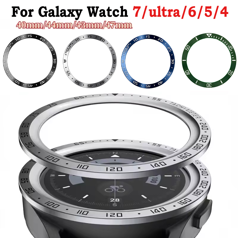 Accessories For Galaxy Watch 5 - サムスンギャラクシーウォッチ用メタルベゼル、フレーム保護リング、時間と速度のスケール、サムスンギャラクシーウォッチ7、ウルトラ、6、5、4、6、7、40mm、44mm、47mm、46mm、47mm、43mm、46mm