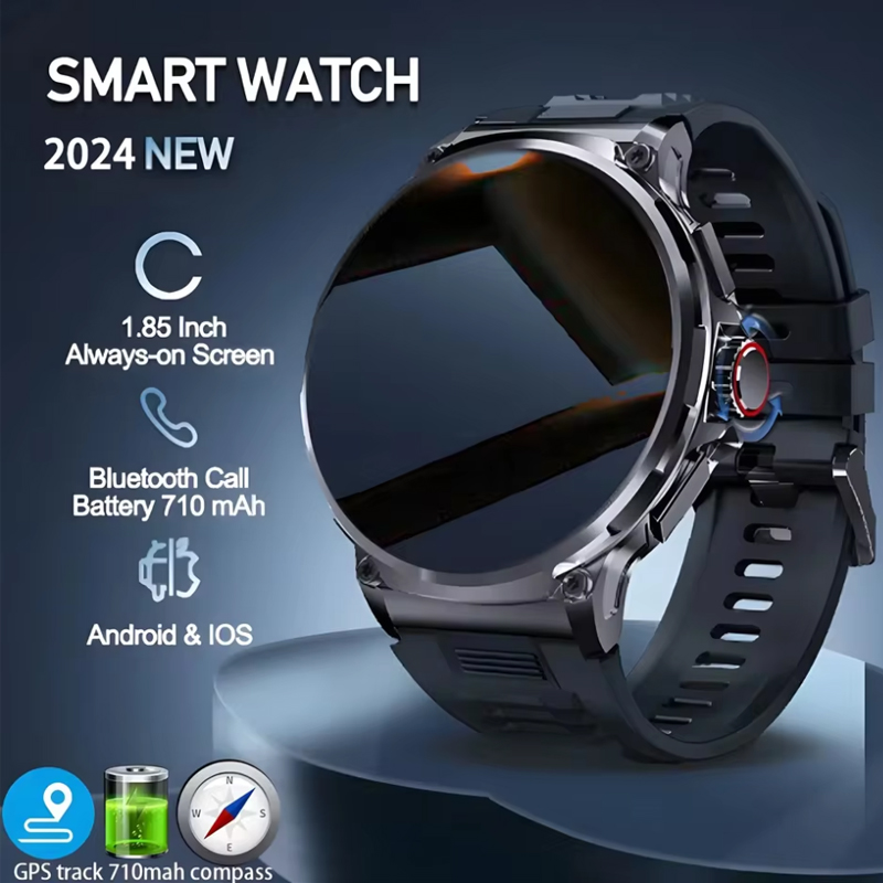 Smartwatch Store - 2026年新型GPSトラッキングスマートウォッチ メンズ 1.85インチHD AMOLEDスクリーン 710mAhバッテリー スポーツ