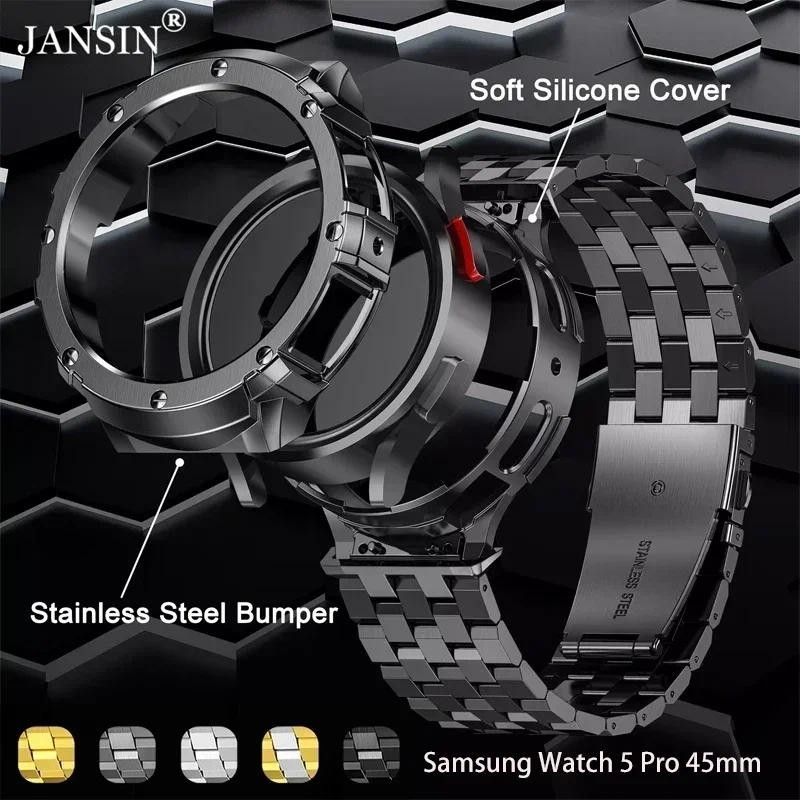 ステンレススチールケース + バンド Samsung Gal - Accessories For Galaxy Watch 5 のレビューと価格