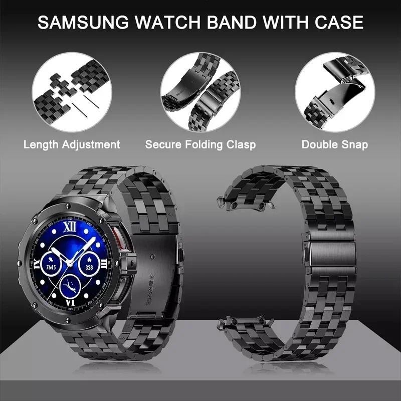 ステンレススチールケース + バンド Samsung Gal - Accessories For Galaxy Watch 5 のレビューと価格