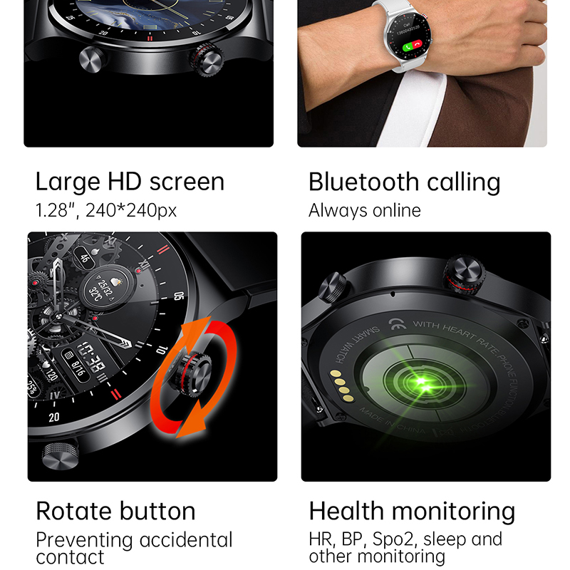 GPS ECG+PPG Bluetooth通話スマートウォッ - Smartwatch Custom のレビューと価格