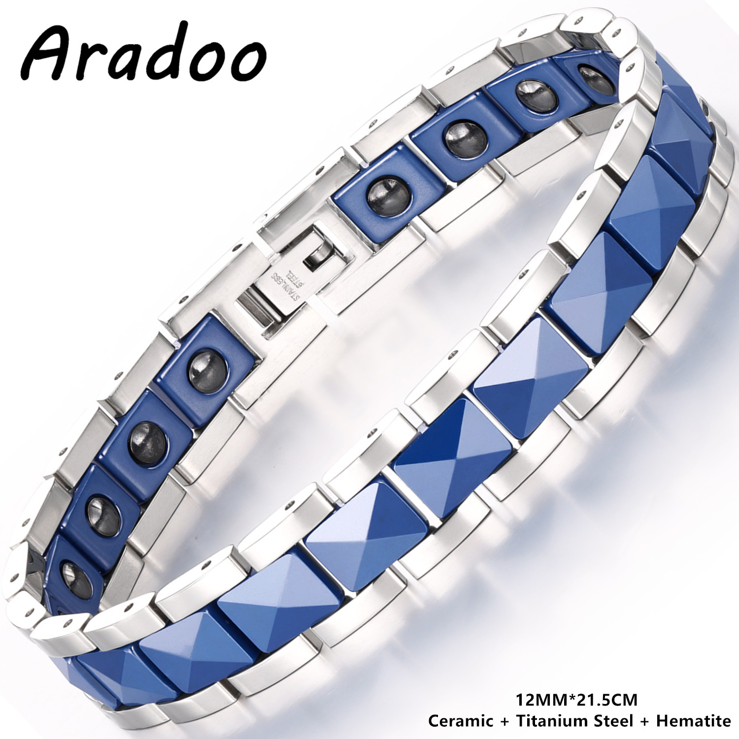 ARADOO プレミアムセラミックチタン鋼ブレスレット男性女 - Ceramic Link Bracelet のレビューと価格