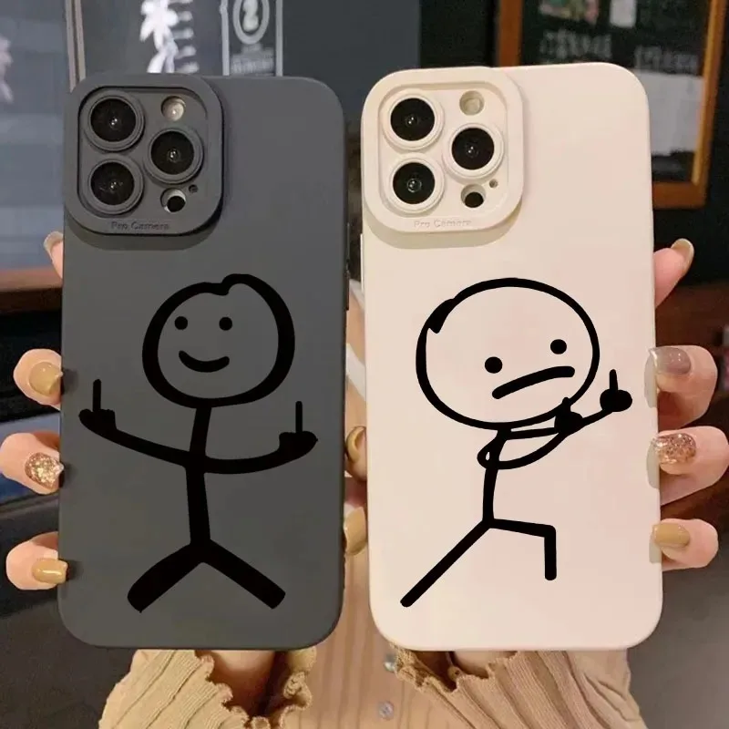 かわいい漫画マッチマン柄マットシリコン製スマホケース iPh - Apple Iphone 15 のレビューと価格