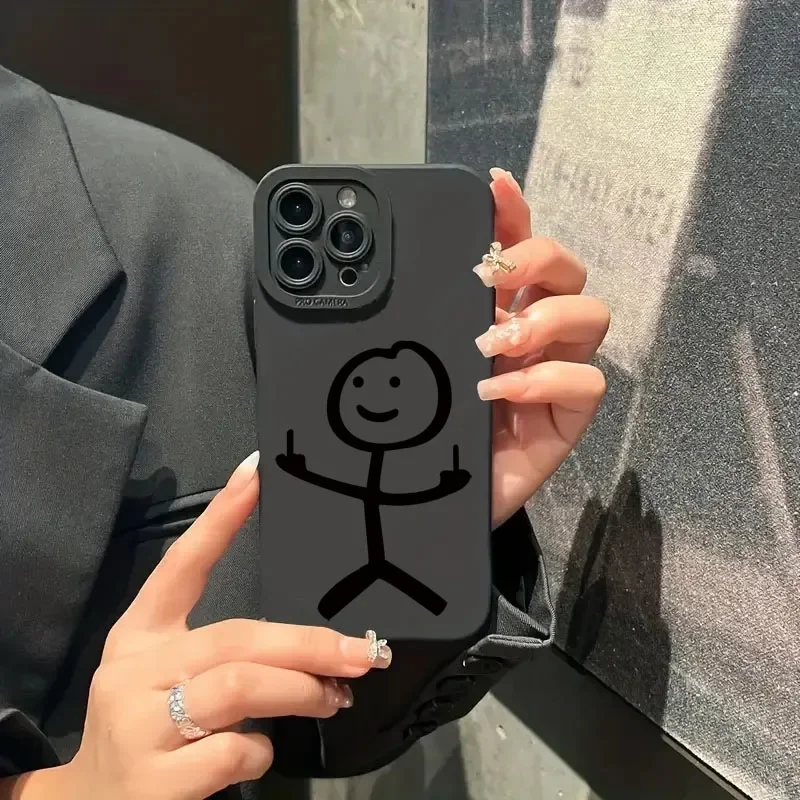 かわいい漫画マッチマン柄マットシリコン製スマホケース iPh - Apple Iphone 15 のレビューと価格