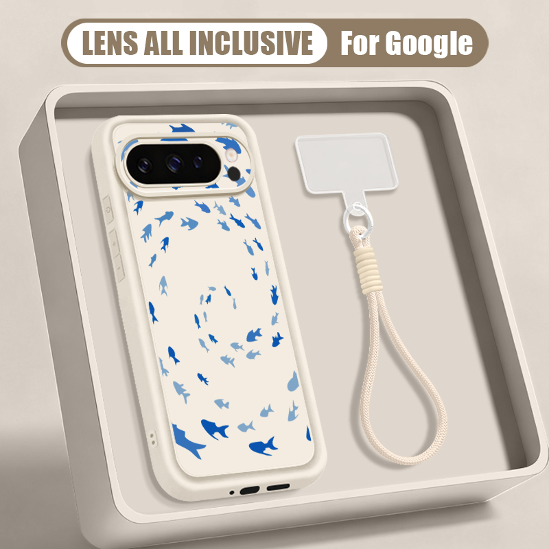 ザトウクジラ柄リストストラップ付きランヤードケース Goog - Google Pixel 8A のレビューと価格