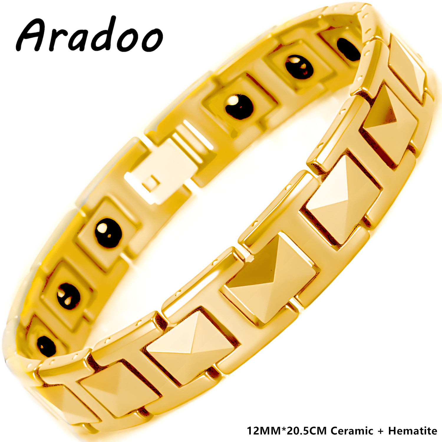 ARADOO プレミアムセラミックブレスレット男性用ピラミッ - Ceramic Link Bracelet のレビューと価格