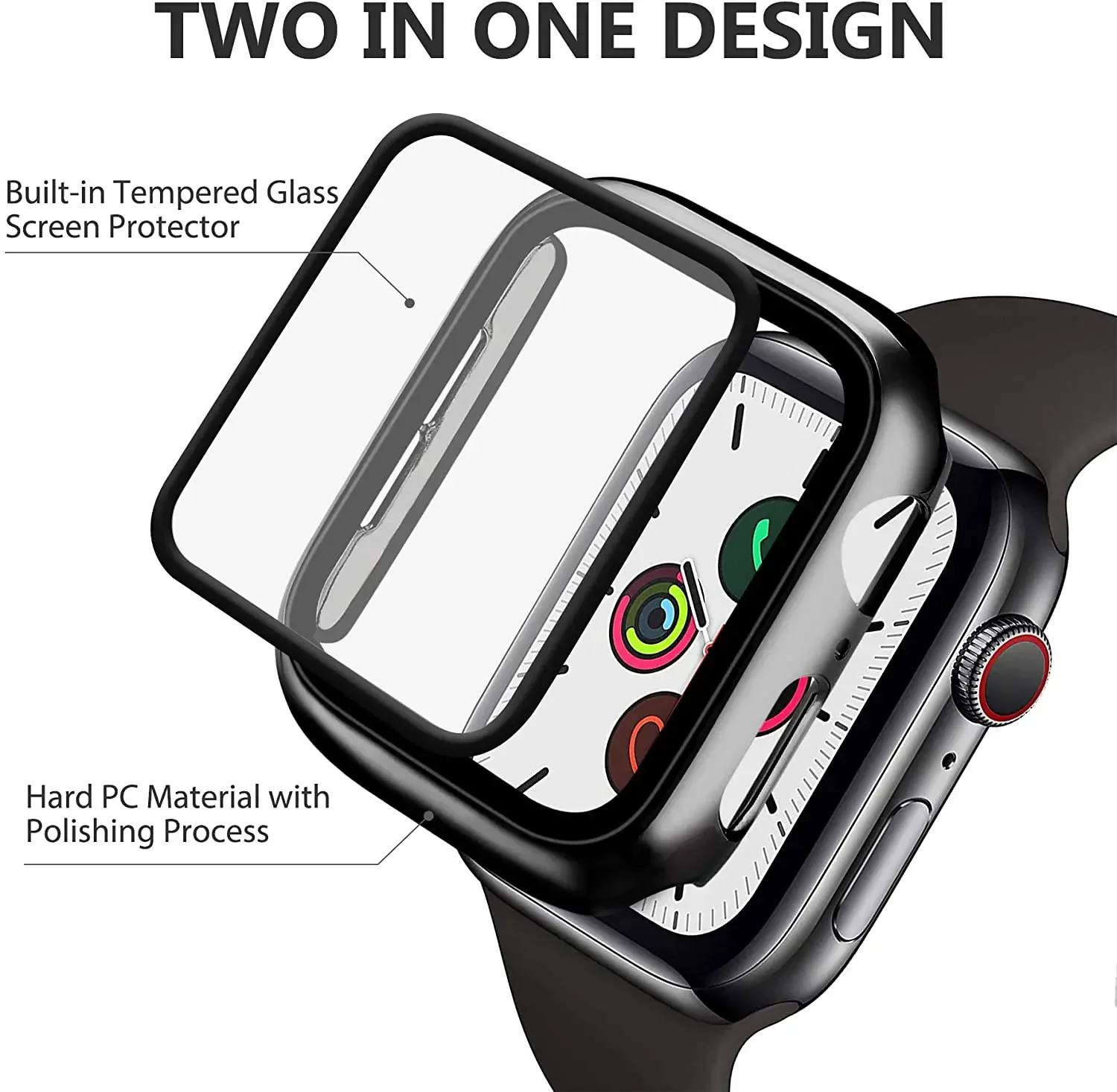 強化ガラス + カバー Apple Watch 9 8 41 - Garmin Smartwatch Accessories のレビューと価格