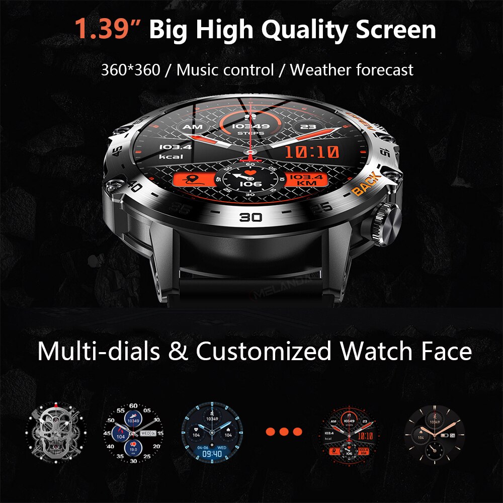 MEVADEN スチール製1.39インチメンズ高級スマートウ - Smartwatch Store のレビューと価格