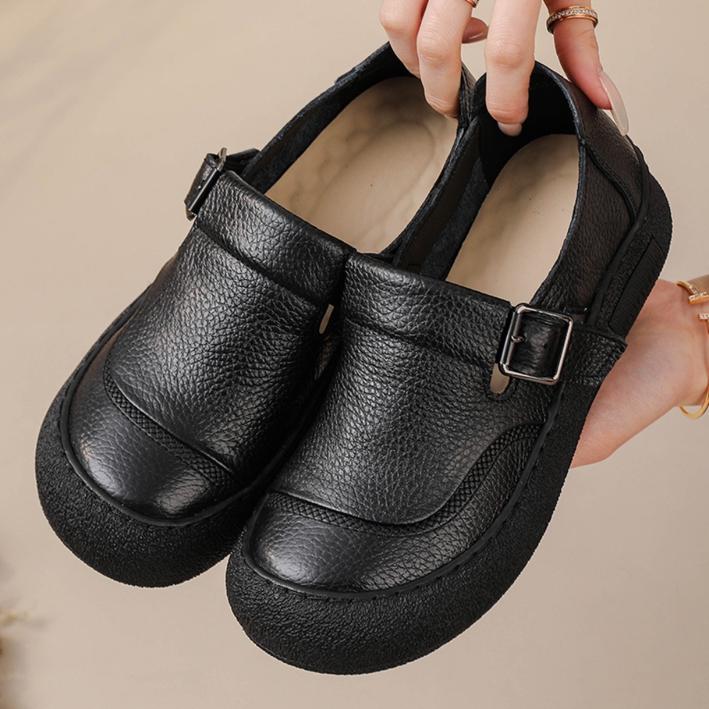 レディースカジュアルシングルシューズ 春秋新作 レトロスタイ - Leather Classic Strap のレビューと価格