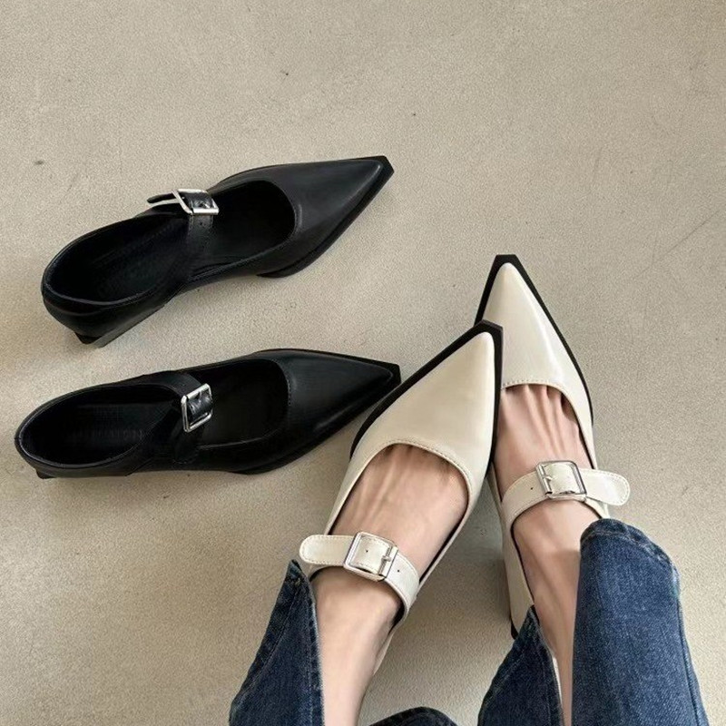 *ファッションメリージェーンシューズ女性用春と秋の新作ライン - Leather Classic Strap のレビューと価格
