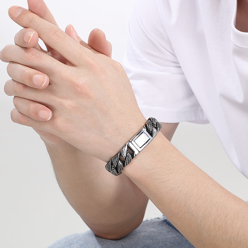 カレン 19-21 センチメートルロングステンレス鋼メンズブ - Ceramic Link Bracelet のレビューと価格
